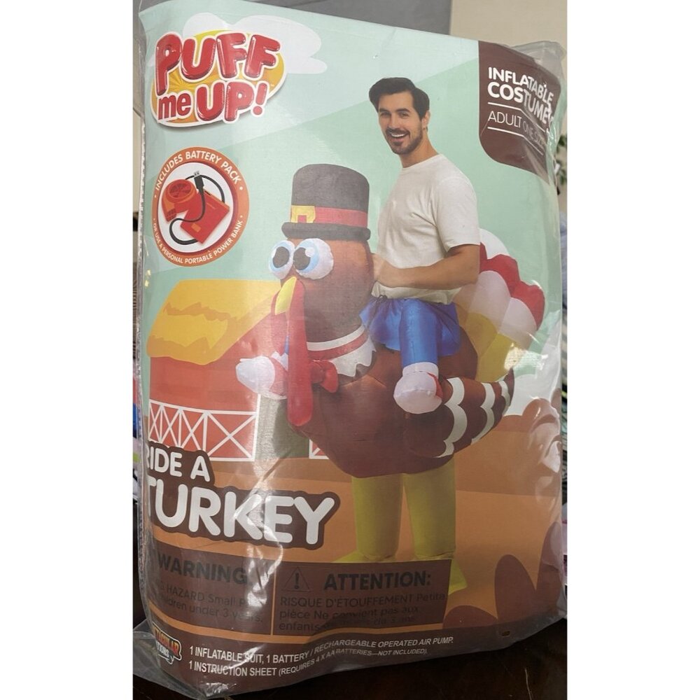 Thanksgiving Ride A Turkey Inflatable Adult Costume Blow Up New Halloween Party - Picture 4 of 4